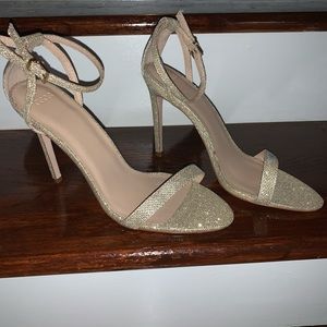 Open toe ankle strap heels